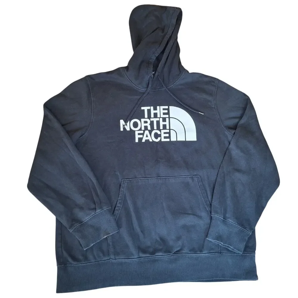 The North Face Men's Half Dome Pullover Hoodie Black Fleece Sweatshirt EUC - XL